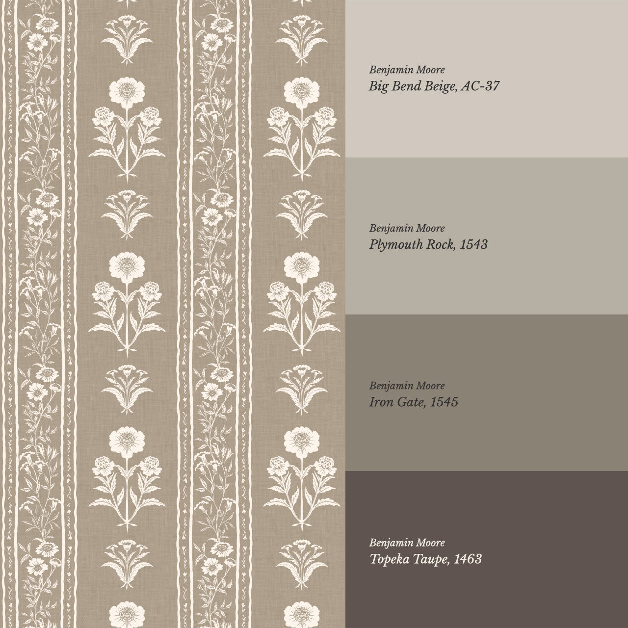 Lilou Cottage Garden Stripe Sand Wallpaper