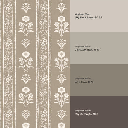 Lilou Cottage Garden Stripe Sand Wallpaper