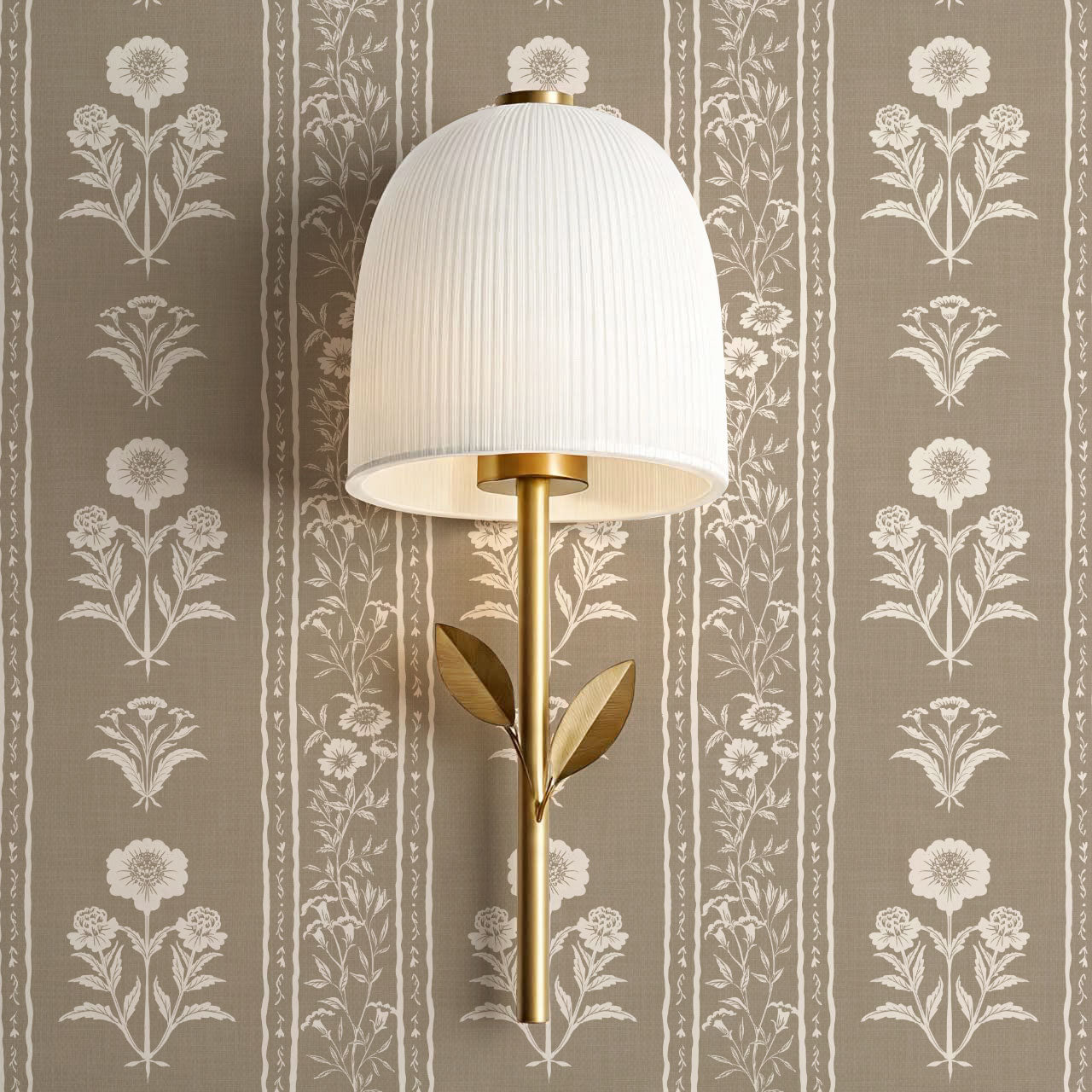 Lilou Cottage Garden Stripe Sand Wallpaper