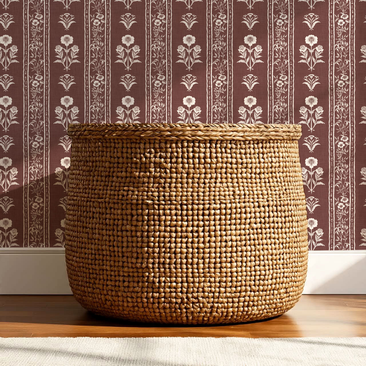 Lilou Cottage Garden Stripe Clay Wallpaper