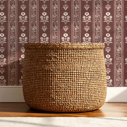 Lilou Cottage Garden Stripe Clay Wallpaper