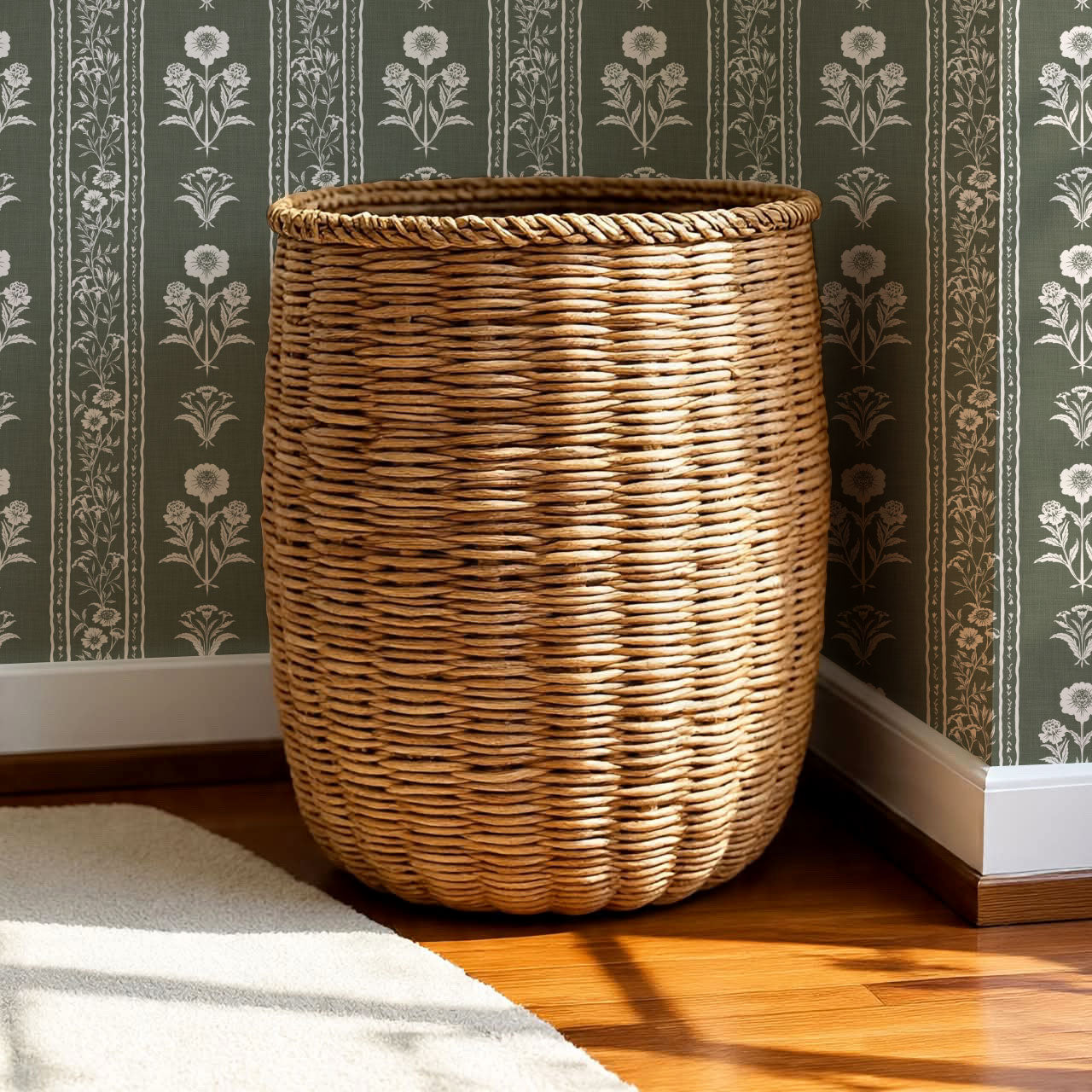 Lilou Cottage Garden Stripe Sage Wallpaper