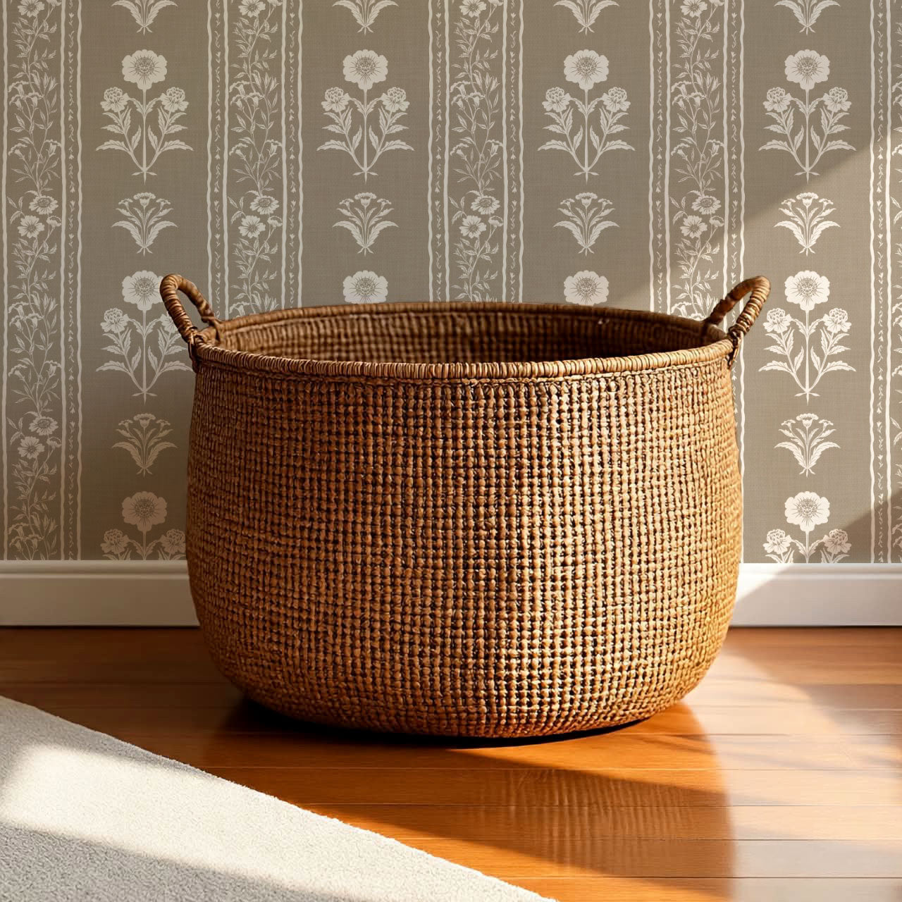 Lilou Cottage Garden Stripe Sand Wallpaper
