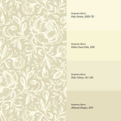 Lina Adorne Blooms Almond Wallpaper