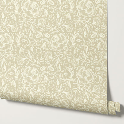 Lina Adorne Blooms Almond Wallpaper