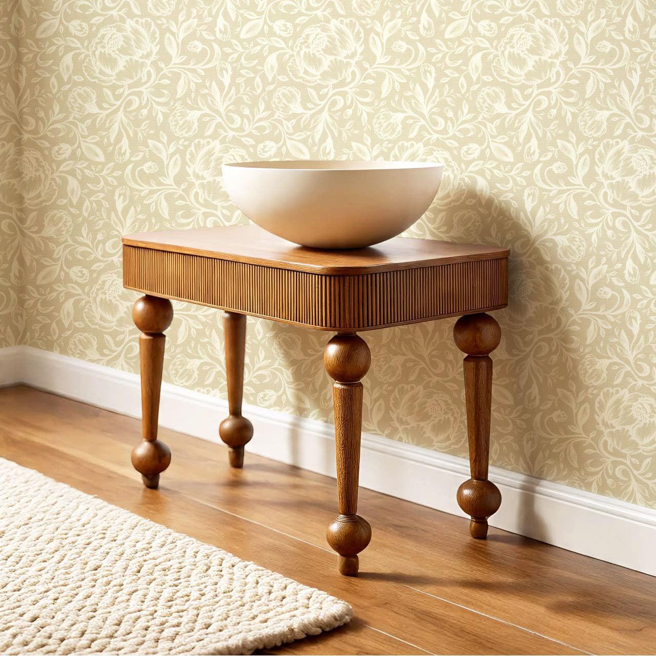 Lina Adorne Blooms Almond Wallpaper