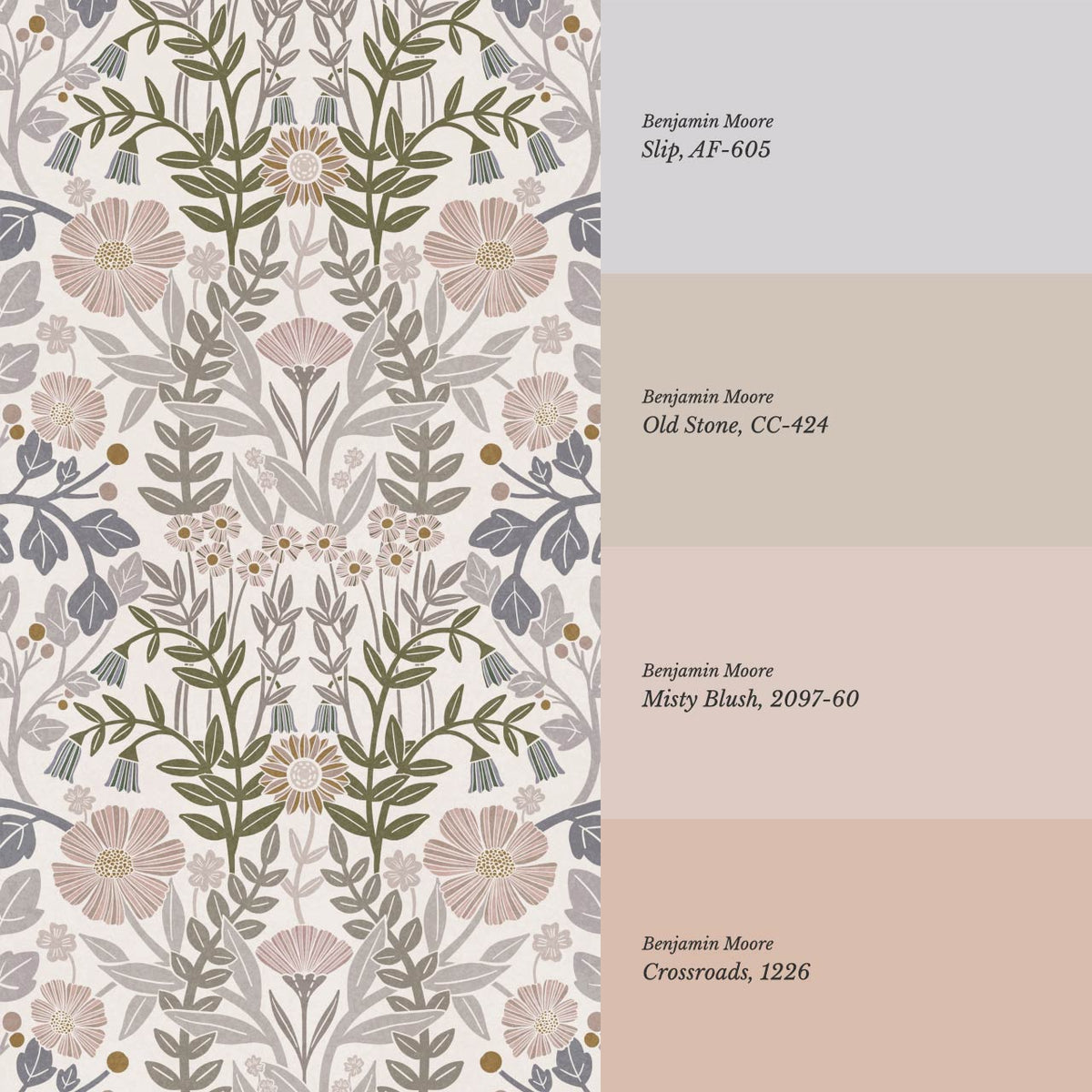 Linda Botanical Garden Plum Dust Pearl Wallpaper
