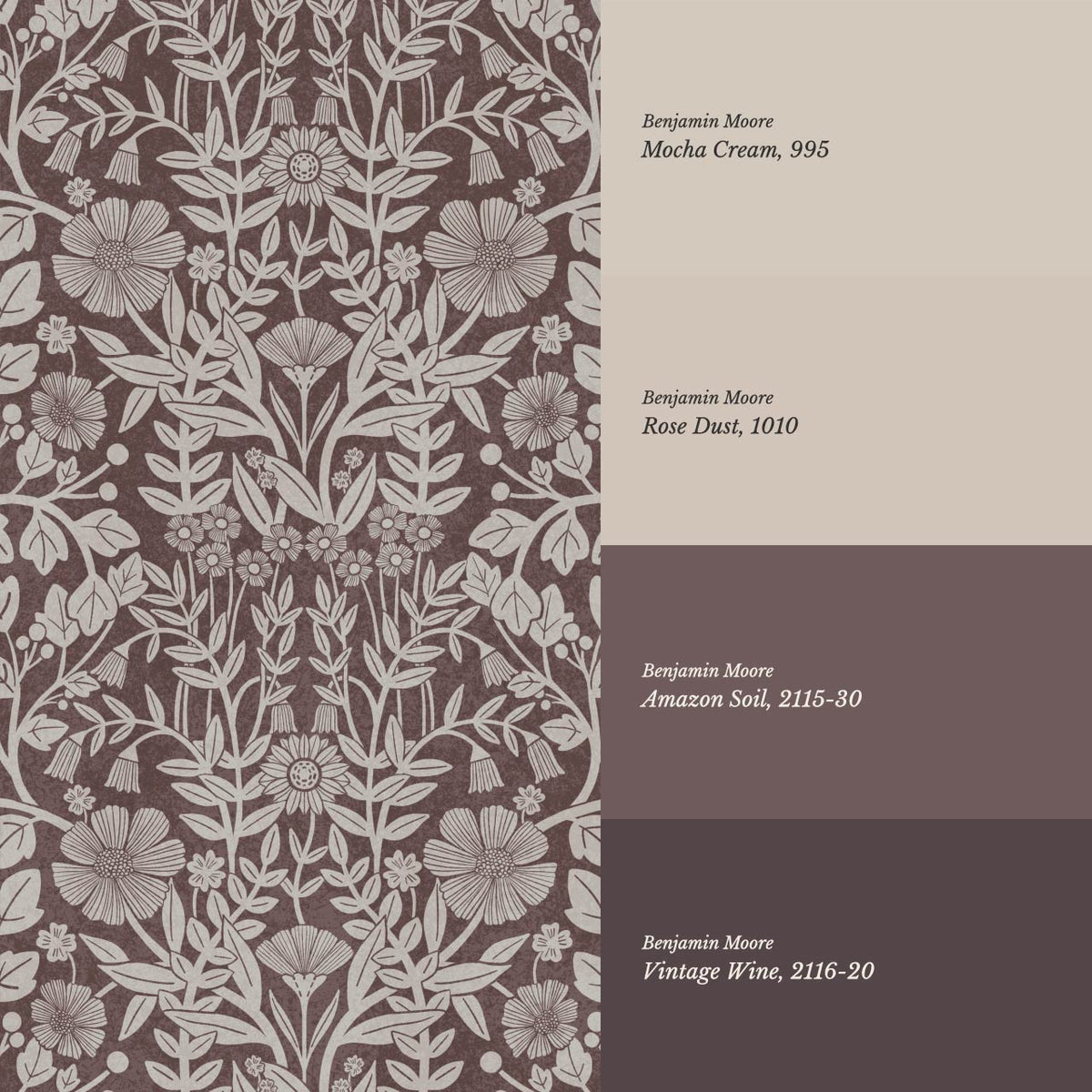 Linda Botanical Garden Wine Bone Wallpaper