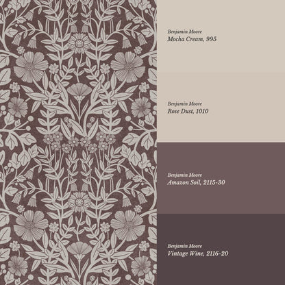 Linda Botanical Garden Wine Bone Wallpaper