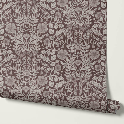 Linda Botanical Garden Wine Bone Wallpaper