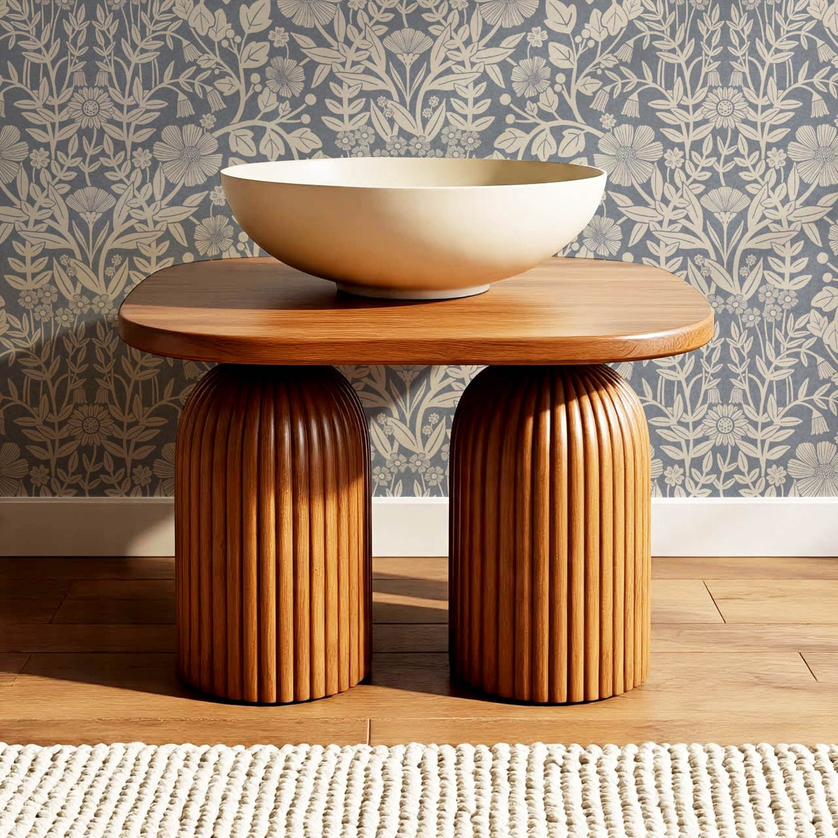 Linda Botanical Garden Powder Blue Bone Wallpaper