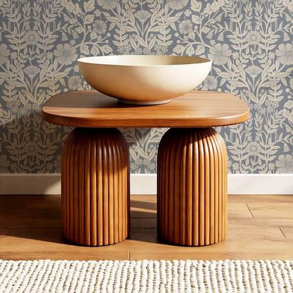 Linda Botanical Garden Powder Blue Bone Wallpaper