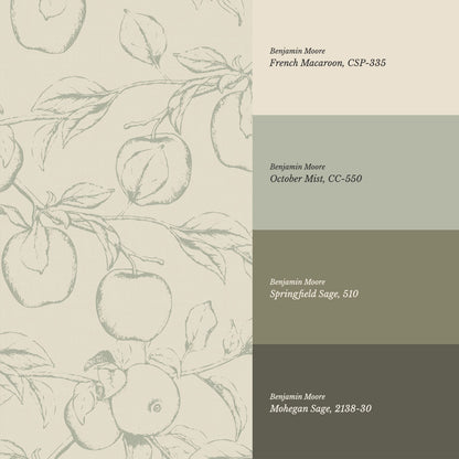 Lisette Orchard Branches Sage Wallpaper