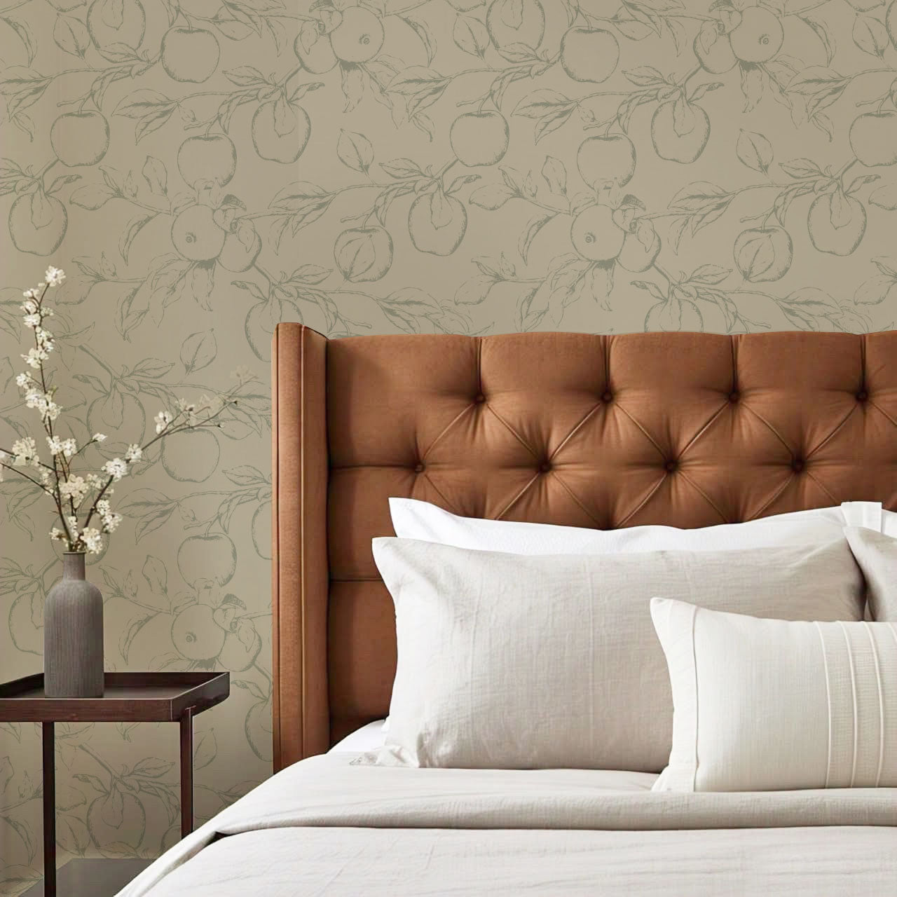 Lisette Orchard Branches Sage Wallpaper