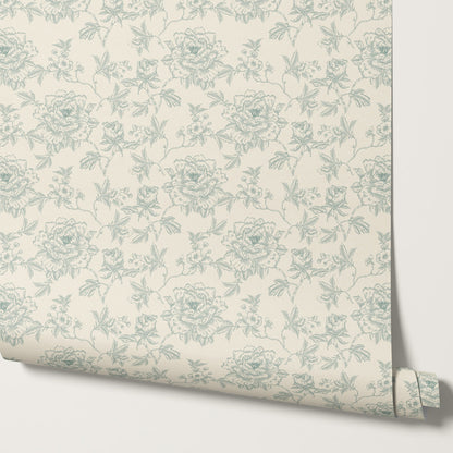 Ellesandra Sage Peonies Wallpaper
