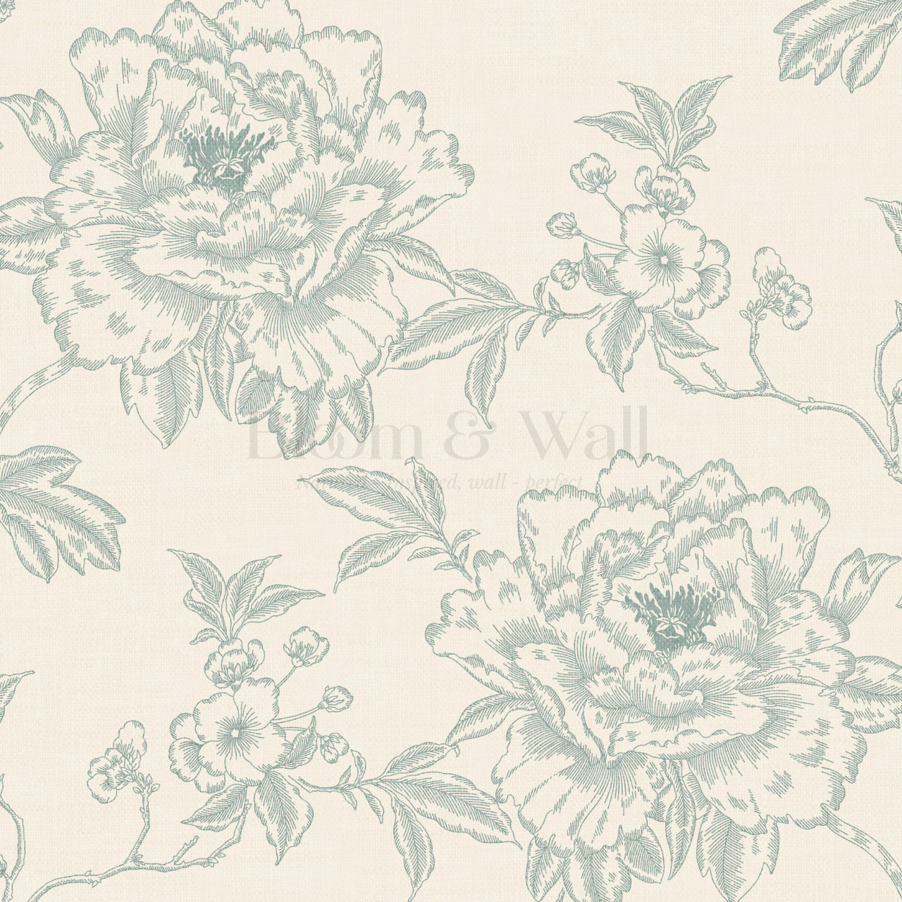 Ellesandra Sage Peonies Wallpaper