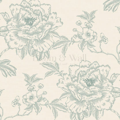 Ellesandra Sage Peonies Wallpaper