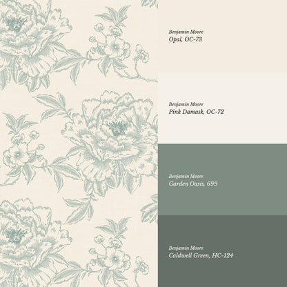 Ellesandra Sage Peonies Wallpaper