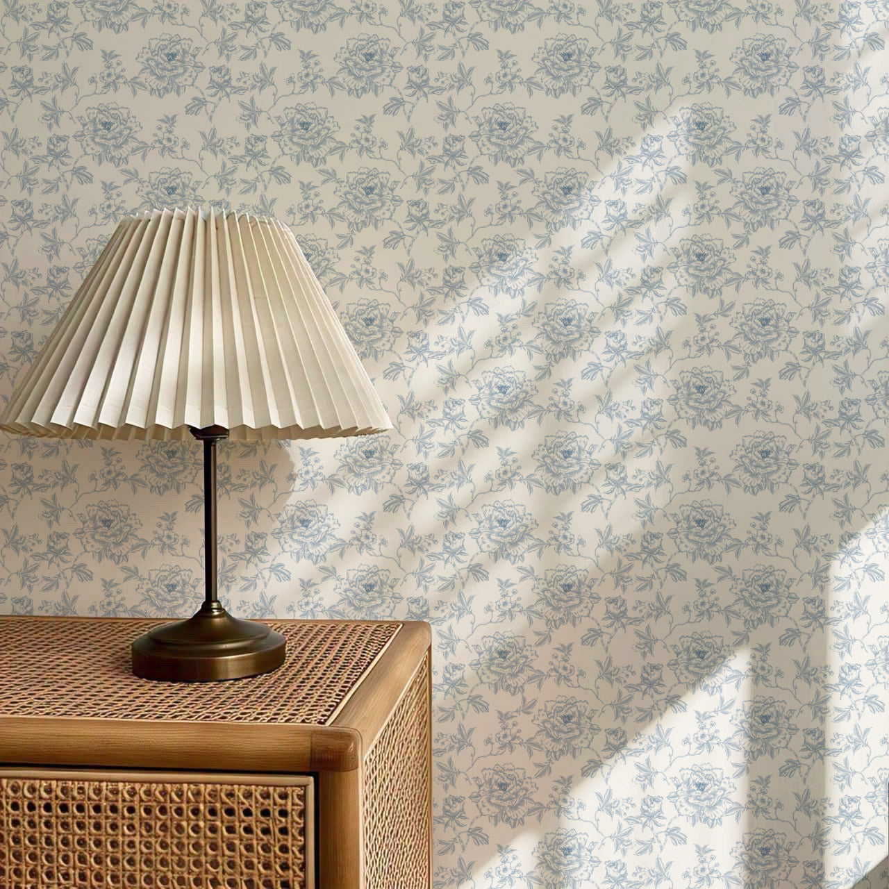 Ellesandra French Blue Peonies Wallpaper