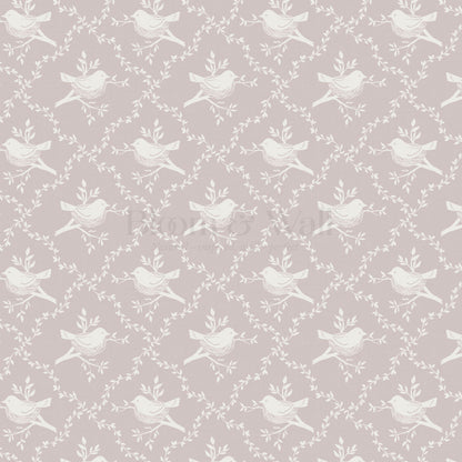 Livie Bird Nest Damask Dusty Pink Wallpaper