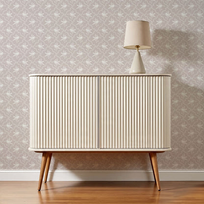 Livie Bird Nest Damask Dusty Pink Wallpaper