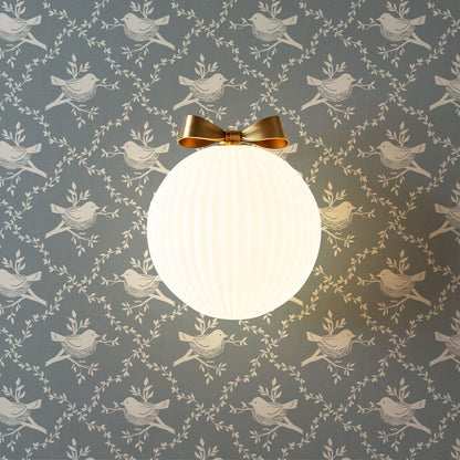 Livie Bird Nest Damask French Blue Wallpaper