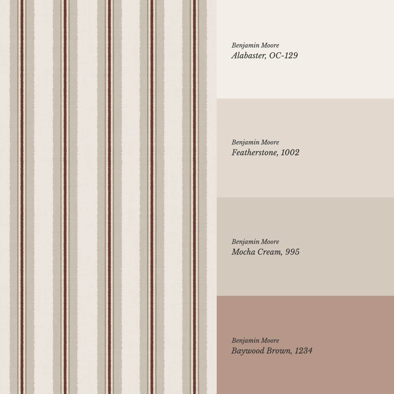 Loire Stripes Burgundy Wallpaper