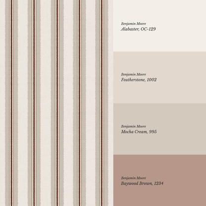 Loire Stripes Burgundy Wallpaper