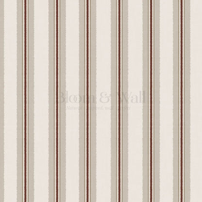 Loire Stripes Burgundy Wallpaper