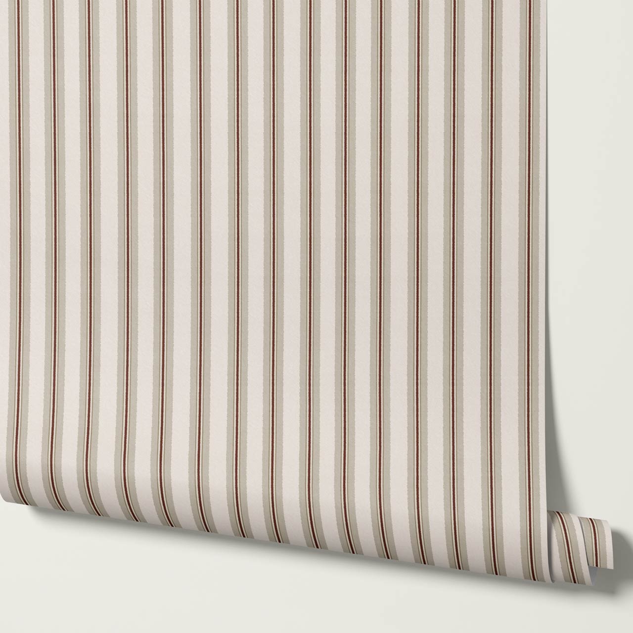 Loire Stripes Burgundy Wallpaper