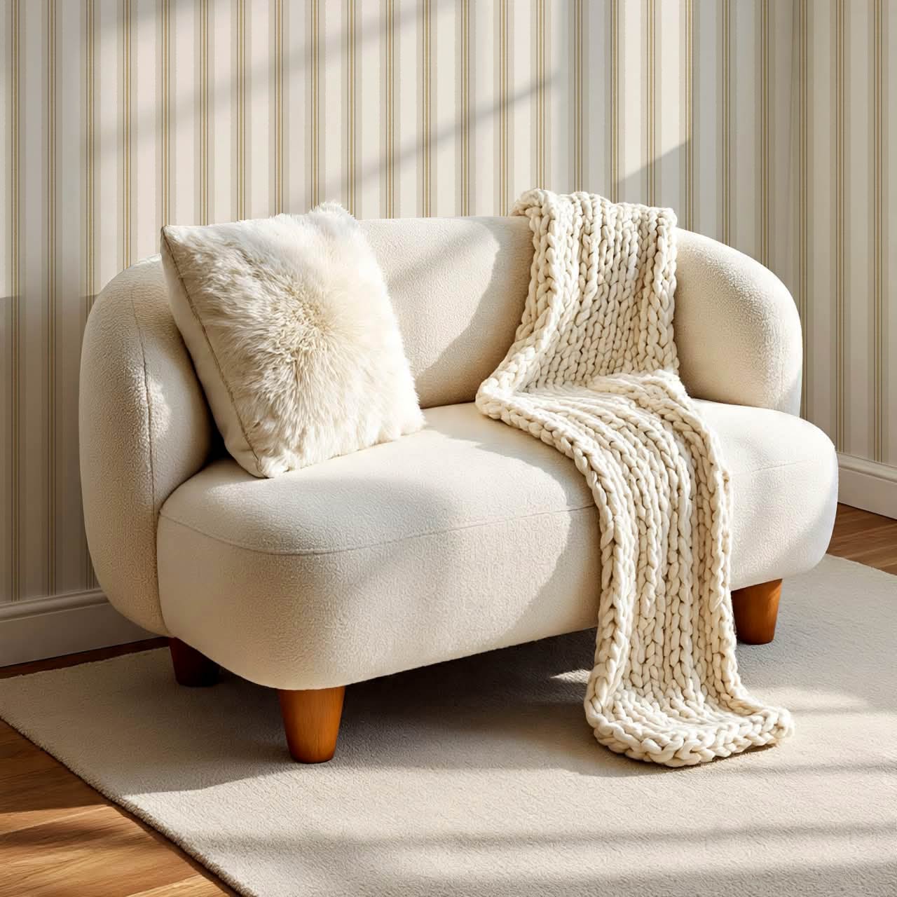 Loire Stripes Mustard Wallpaper
