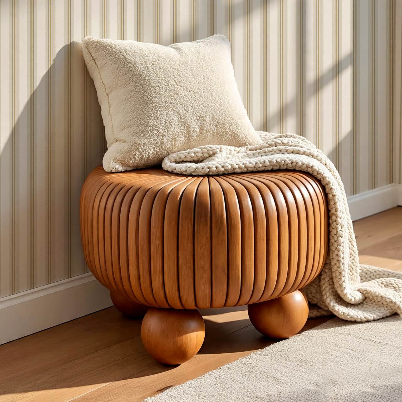 Loire Stripes Mustard Wallpaper