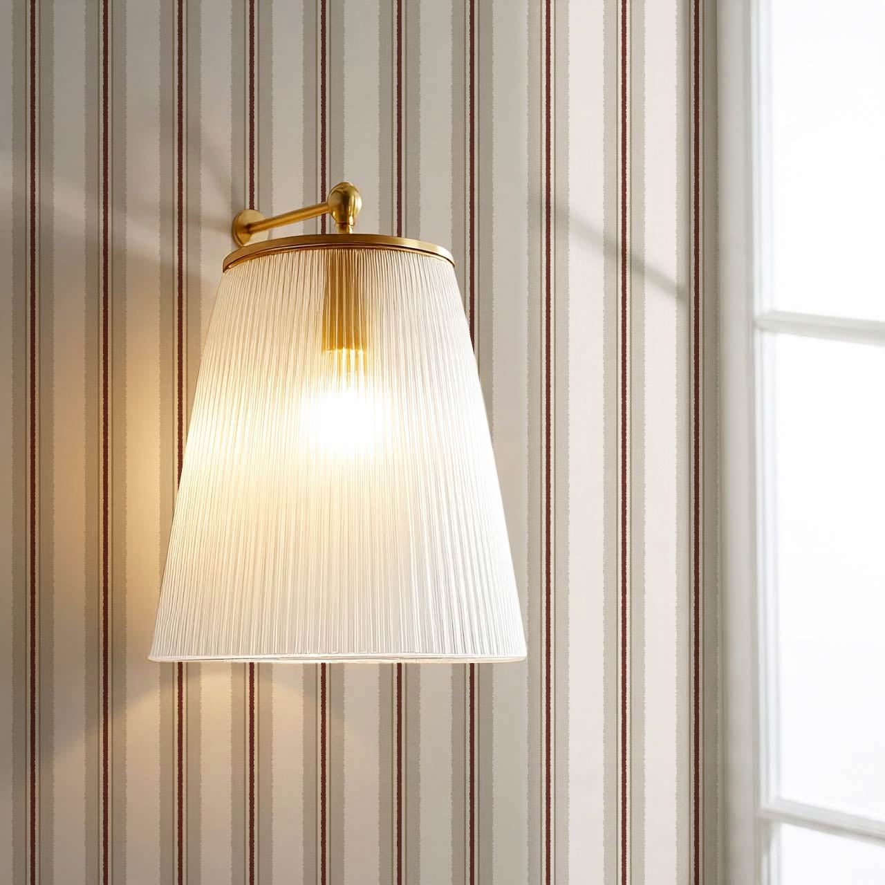 Loire Stripes Burgundy Wallpaper