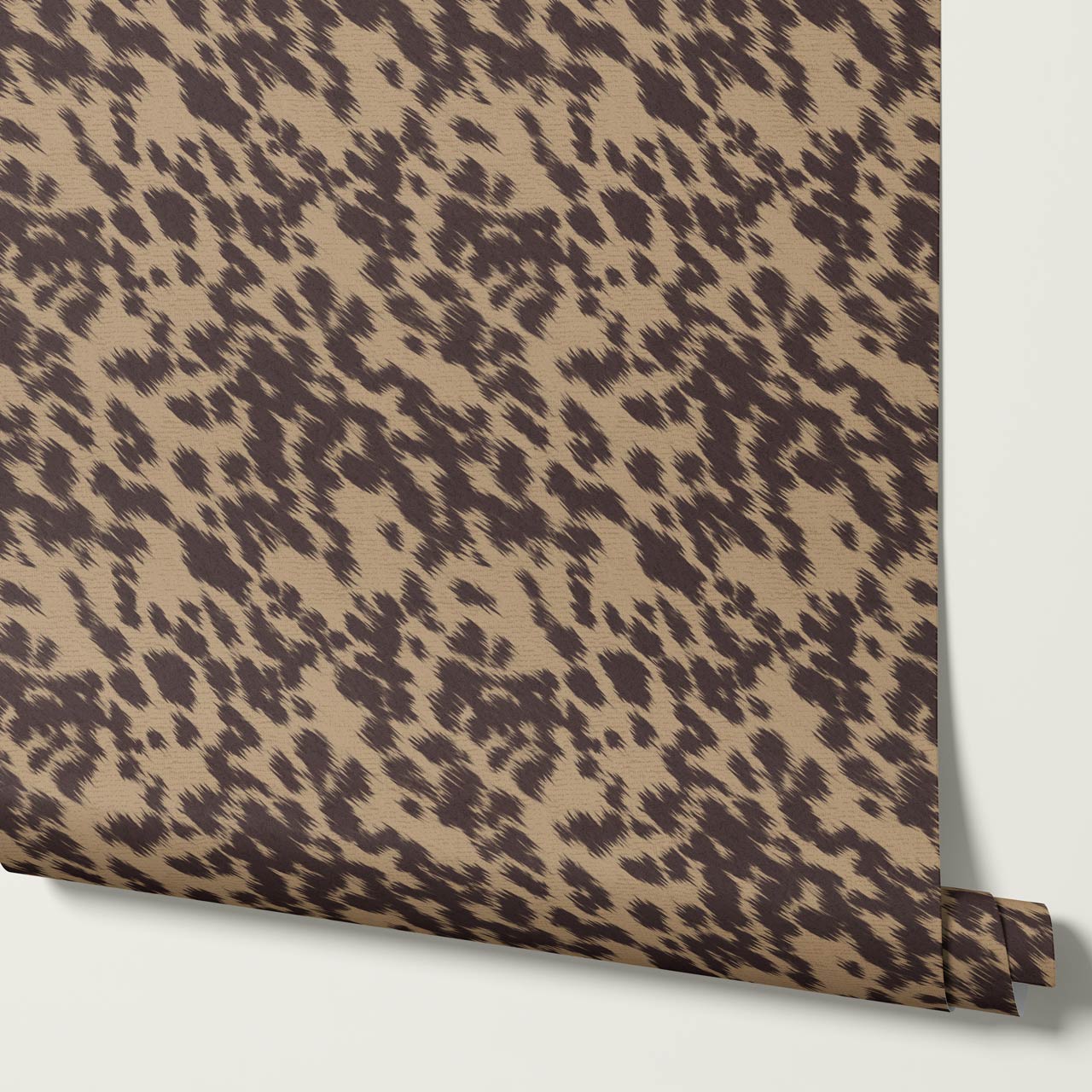 Lola Cowhide Umber Brown Wallpaper