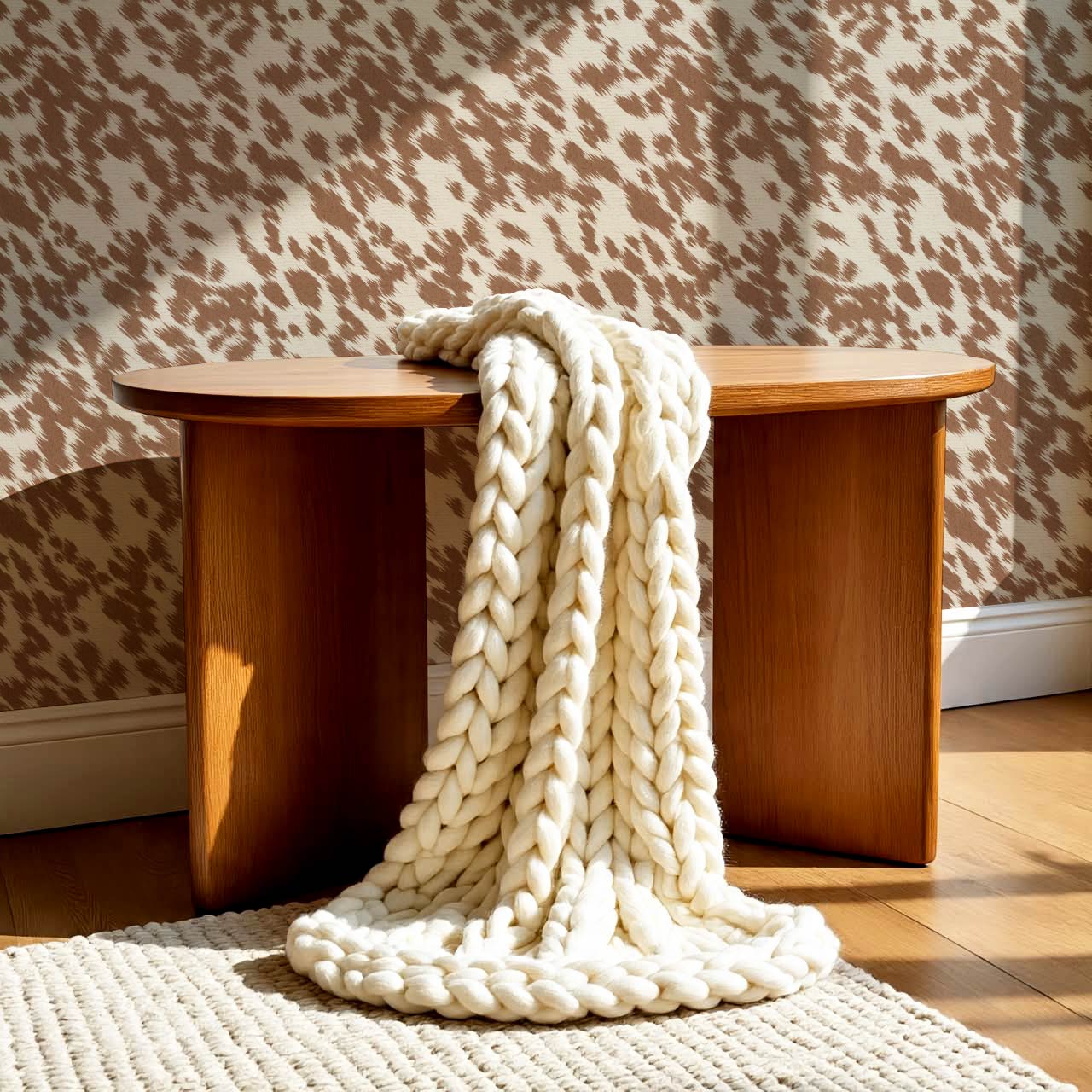 Lola Cowhide Tan Neutral Wallpaper