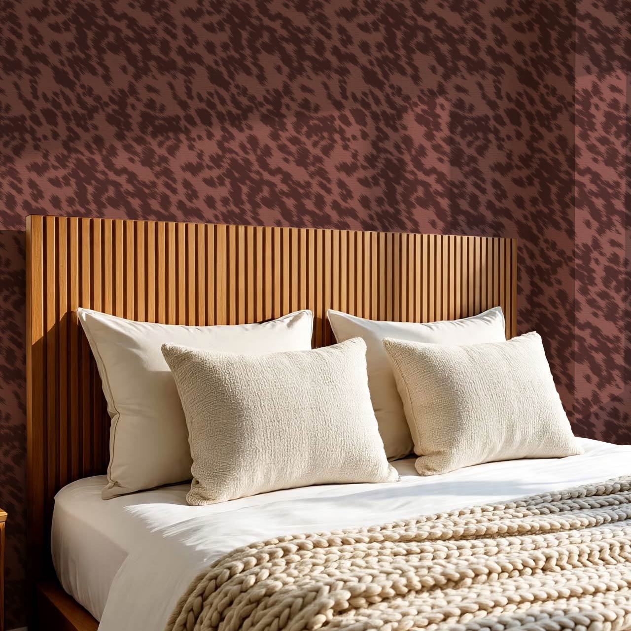 Lola Cowhide Terracotta Wine Wallpaper