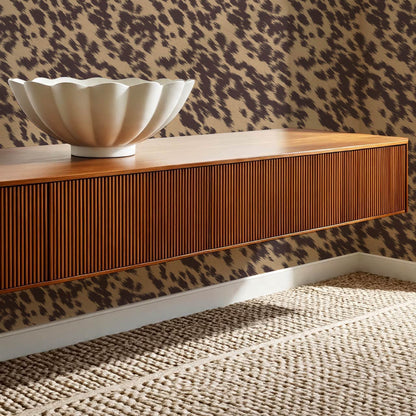 Lola Cowhide Umber Brown Wallpaper