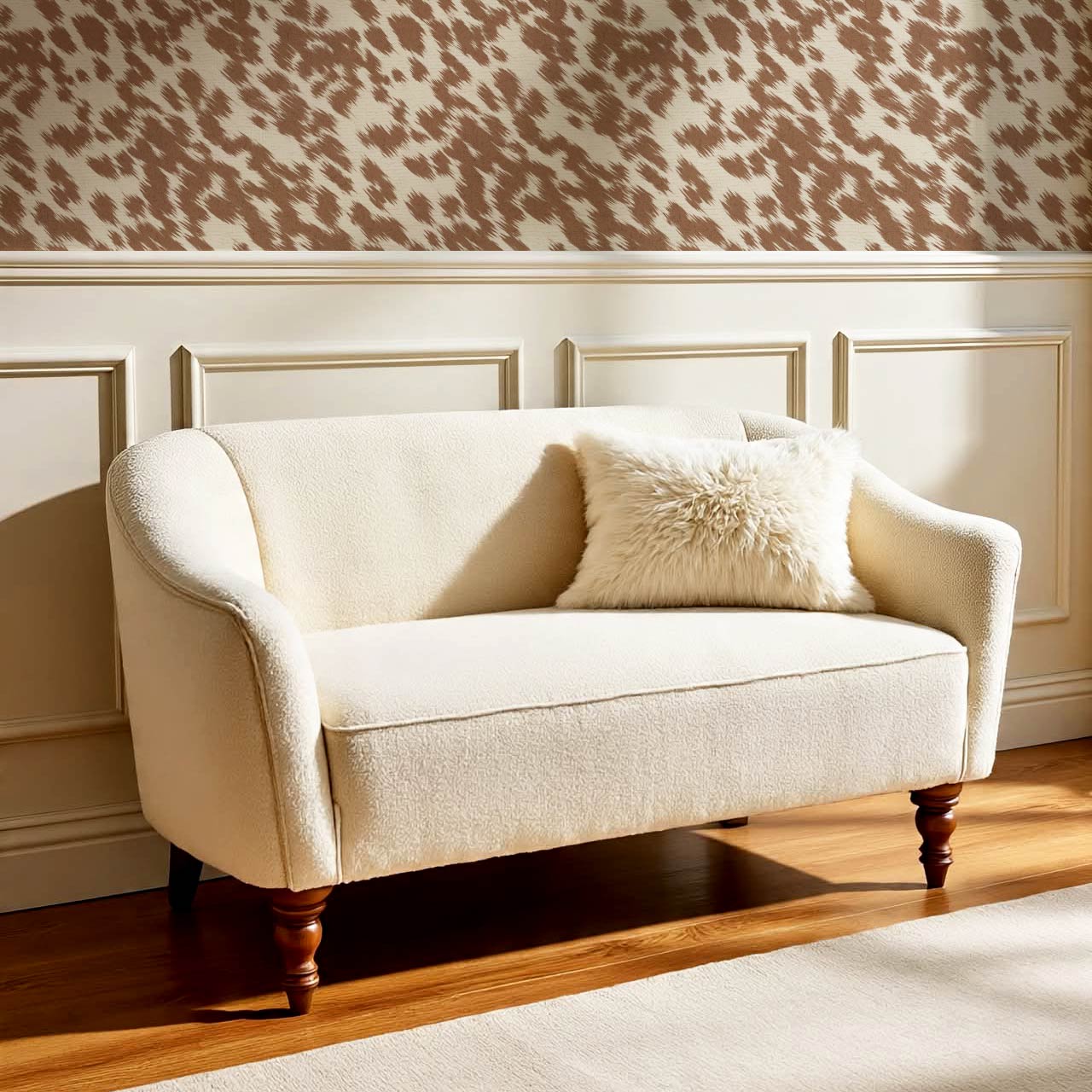 Lola Cowhide Tan Neutral Wallpaper