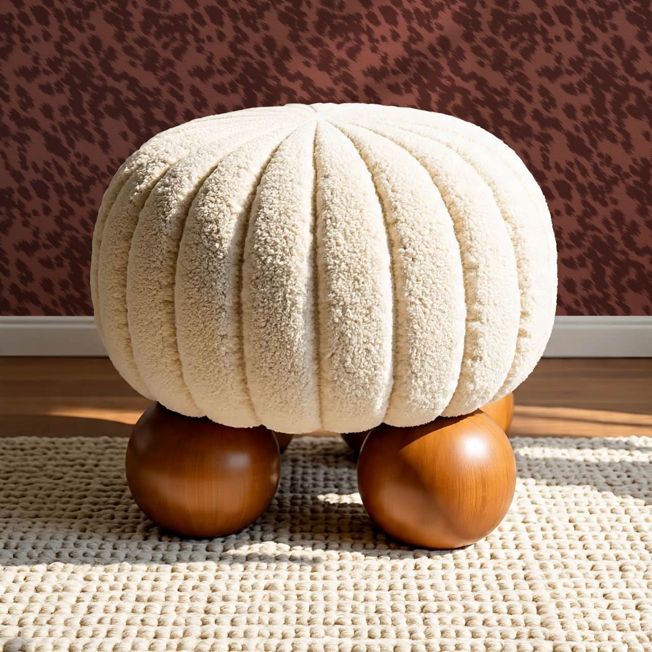 Lola Cowhide Terracotta Wine Wallpaper