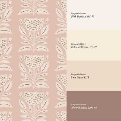 Lola Floral Papercut Mauve Cinnamon Wallpaper