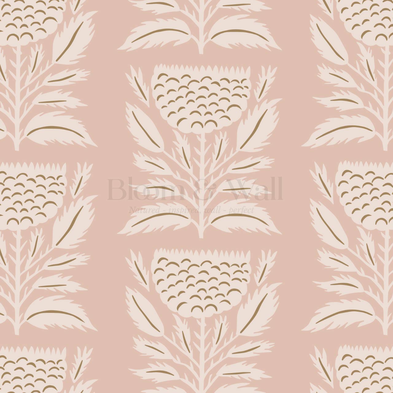 Lola Floral Papercut Mauve Cinnamon Wallpaper