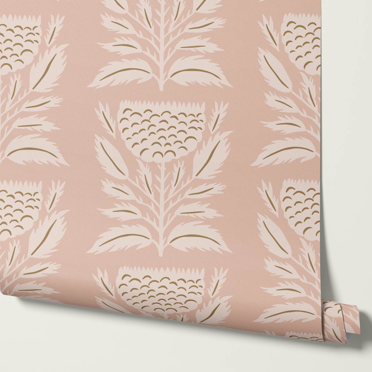 Lola Floral Papercut Mauve Cinnamon Wallpaper