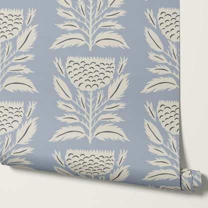Lola Floral Papercut Silver Gray Wallpaper