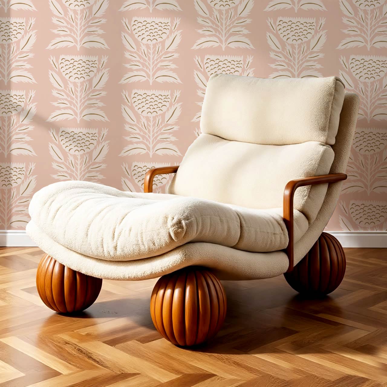 Lola Floral Papercut Mauve Cinnamon Wallpaper