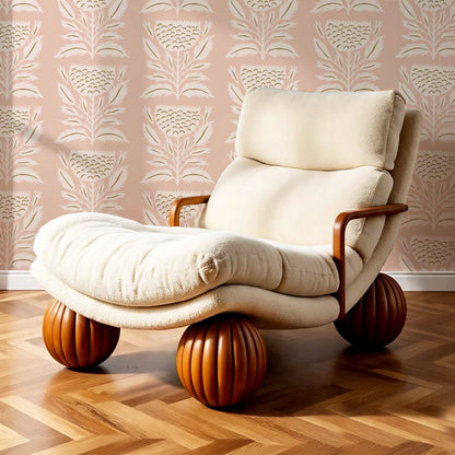 Lola Floral Papercut Mauve Cinnamon Wallpaper