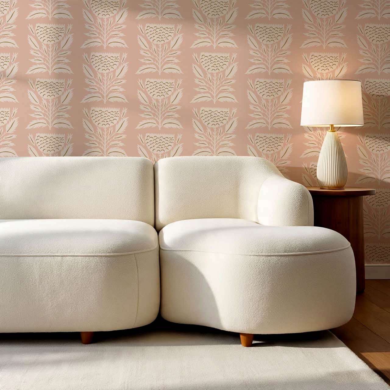 Lola Floral Papercut Mauve Cinnamon Wallpaper