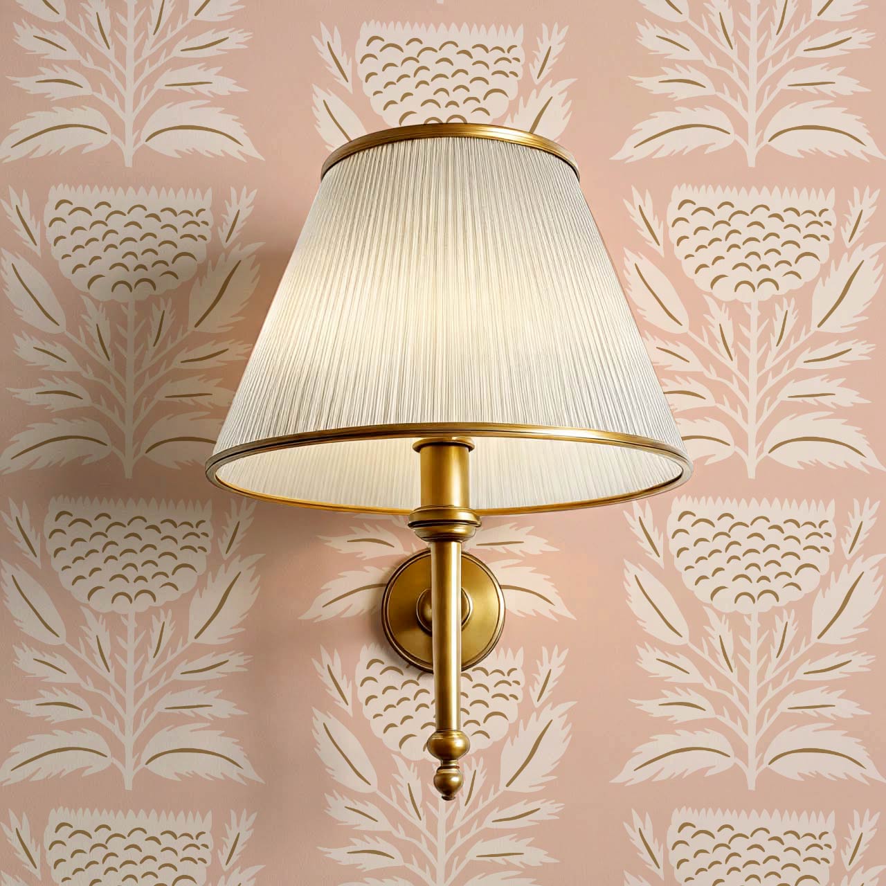 Lola Floral Papercut Mauve Cinnamon Wallpaper
