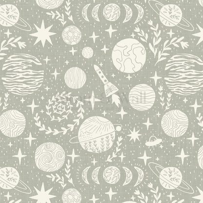 Agathe All Life is Stardust Olive Wallpaper
