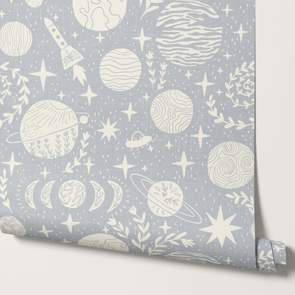 Agathe All Life is Stardust French Blue Wallpaper