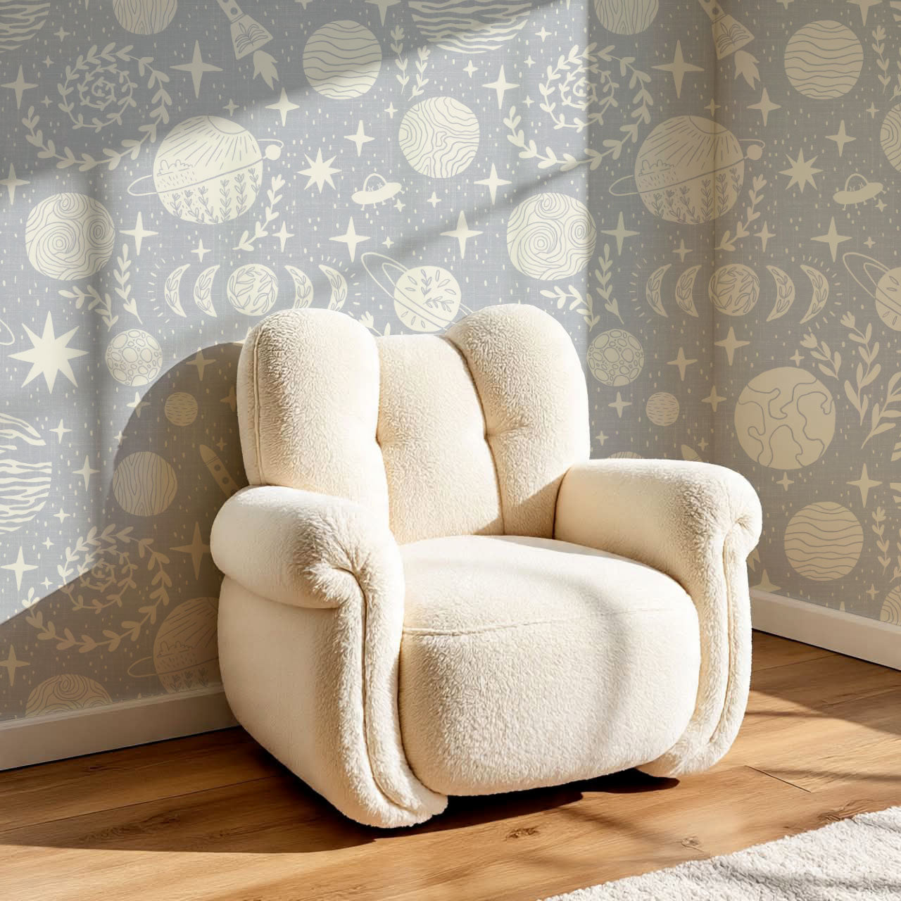 Agathe All Life is Stardust French Blue Wallpaper
